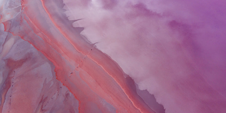An aerial view of the Pink Lakes used for our Mindfulness Essential Oil