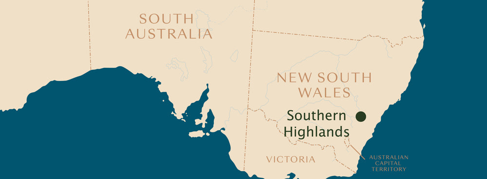 A map of the Eastern Coast where Eucalyptus Broad Leaf Peppermint is produced