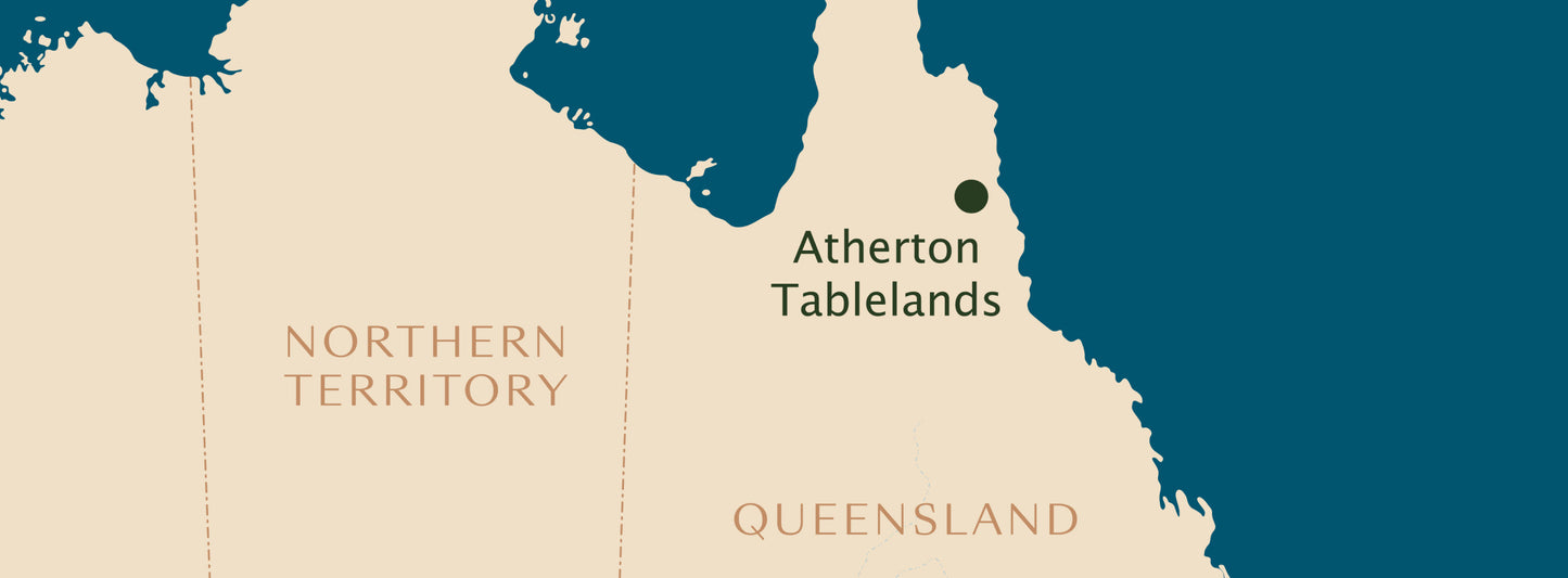 A map of the North Eastern Coast where Eucalyptus Lemon Scented Ironbark is produced