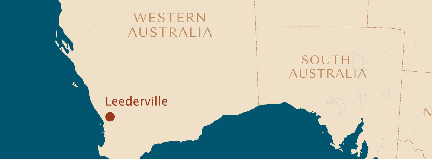 A map of the Western Coast where Honey Myrtle is produced