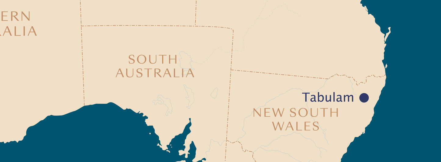 A map of Australia with Tabulam, NSW pinned 