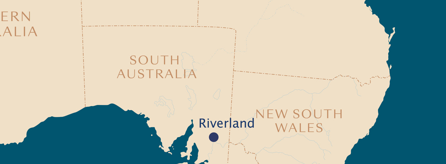 A map of Australia with Riverland, SA pinned 