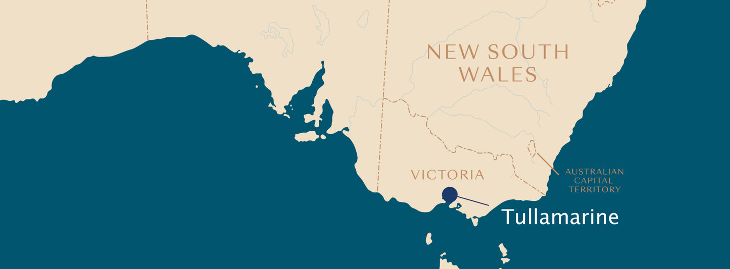 A map of Australia with Tullamarine pinned 