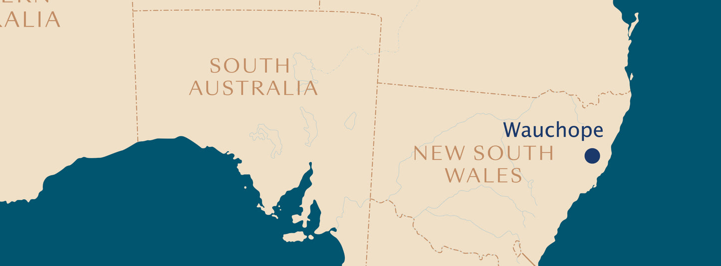 A map of Australia with Wauchope pinned 