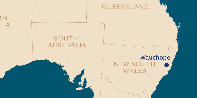 A map of Australia with Wauchope pinned 